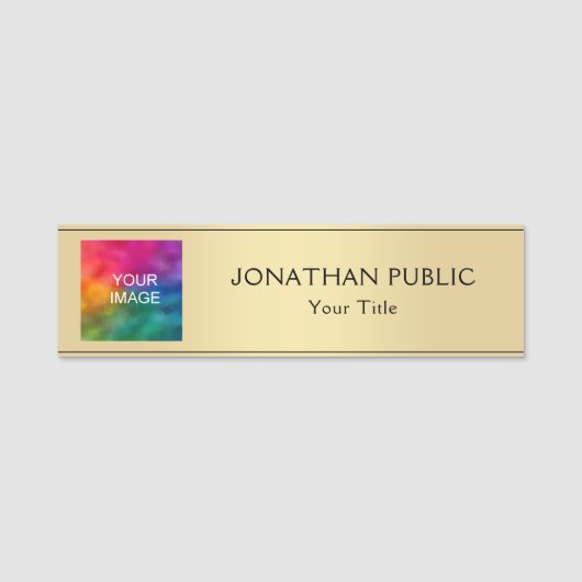 Aangepaste foto of Logo Hier Sjabloon medewerker Naamplaatje (Voorkant)