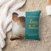 Aangepaste foto om de datumbruiloft op te slaan kussen (Deken)