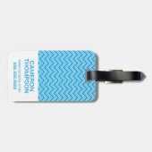 Aangepaste foto-ondergrond van Chevron Pattern Bagagelabel (Achterkant horizontaal)