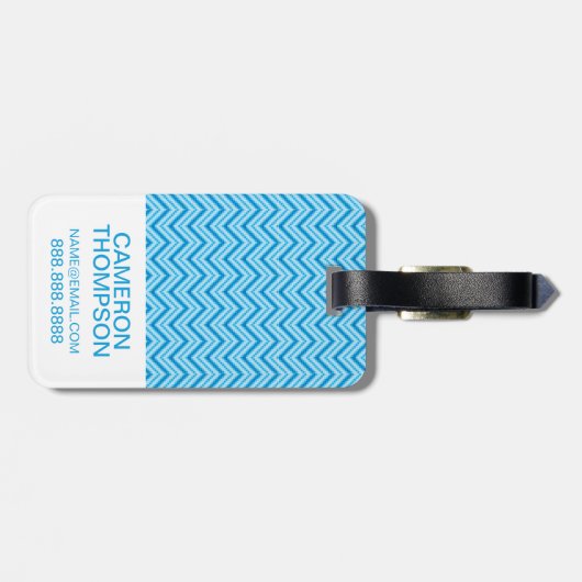 Aangepaste foto-ondergrond van Chevron Pattern Bagagelabel (Achterkant horizontaal)