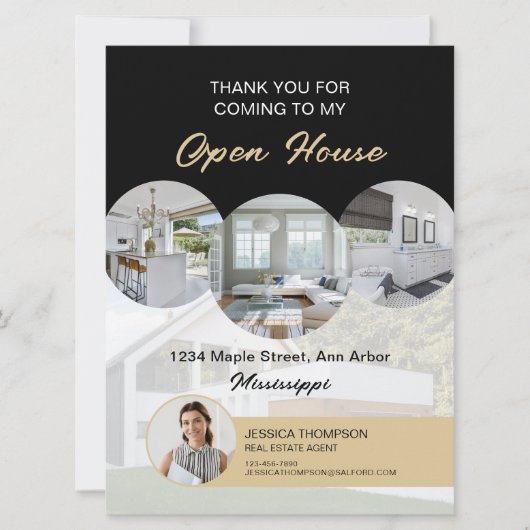 Aangepaste Foto Onroerend goed Open Huis Dank u ka Kaart (Voorkant)