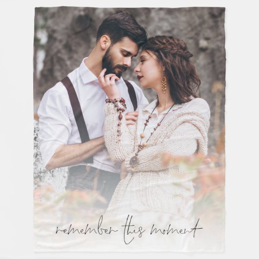Aangepaste foto Onthoud dit moment bruiloft Fleece Deken (Voorkant)