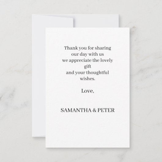 Aangepaste foto Ontspannen bruiloft dank u Thema Bedankkaart (Achterkant)