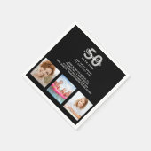 Aangepaste foto op feestdag: zwart wit servet (Hoek)