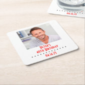 Aangepaste foto op geboortedag vierkante kartonnen onderzetter (Schuin)