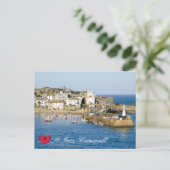 Aangepaste foto op Harbour Harbour Pier Cornwall Feestdagenkaart (Staand voorkant)