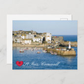 Aangepaste foto op Harbour Harbour Pier Cornwall Feestdagenkaart (Voorkant / Achterkant)