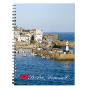 Aangepaste foto op Harbour Harbour Pier Cornwall Notitieboek