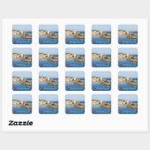 Aangepaste foto op Harbour Harbour Pier Cornwall Vierkante Sticker (Vel)