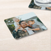 Aangepaste foto op maat vierkante kartonnen onderzetter (Schuin)