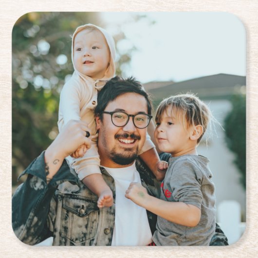 Aangepaste foto op maat vierkante kartonnen onderzetter (Voorkant)