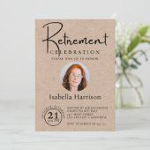 Aangepaste foto op papierachtergrond Retirement Kaart (Staand voorkant)