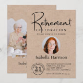 Aangepaste foto op papierachtergrond Retirement Kaart (Voorkant / Achterkant)