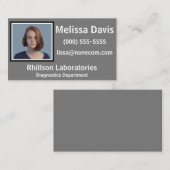 Aangepaste foto op staalgrijs visitekaartje (Voorkant / Achterkant)