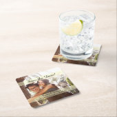 Aangepaste foto Opslaan Datum Vierkante Kartonnen Onderzetter (Insitu)