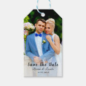 Aangepaste foto | Opslaan van datum, handschrift W Cadeaulabel (Voorkant)