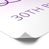 Aangepaste Foto Paarse Glitter 30e Verjaardag Welk Poster (Hoek)