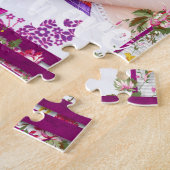 Aangepaste foto Paarse lint-Lijst Legpuzzel (Zijkant)