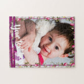 Aangepaste foto Paarse lint-Lijst Legpuzzel (Horizontaal)