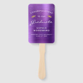 Aangepaste foto Paarse Metallic Wit Goud Afstudere Handwaaier (Voorkant)