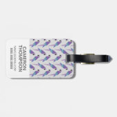 Aangepaste foto-Paarse projectielen Bagagelabel (Achterkant horizontaal)