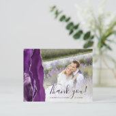 Aangepaste foto Paarse Silver Agate Hartelijk dank Briefkaart (Staand voorkant)