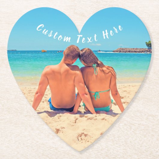 Aangepaste Foto Papier Onderzetters met Tekst Naam (Voorkant)