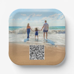 Aangepaste foto papieren borden met uw QR-code Bordje