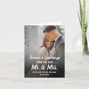 Aangepaste foto-Pas getrouwd Mr. en Mrs. Eerste Ke Feestdagen Kaart