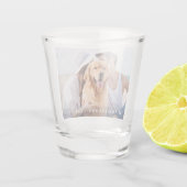 Aangepaste foto-Pas getrouwd Naam Datum bruiloft S Shot Glas (Achterkant)