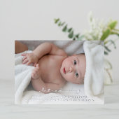 Aangepaste foto pasgeboren eenvoudig cute hello ba folie uitnodiging (Staand Voorkant)