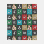Aangepaste Foto Patchwork Kersttrui Fleece Deken (Voorkant)