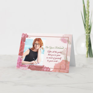 Aangepaste foto Pensioen Gefeliciteerd Rozen Flow Kaart
