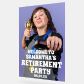 Aangepaste Foto Pensioen Party Welkom Acryl Bord (Hoek)