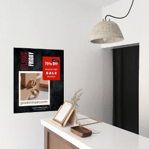 Aangepaste foto Percentage van Black Friday Sale Poster