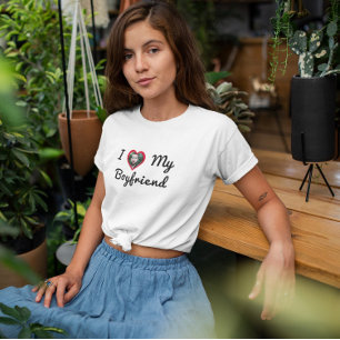 Aangepaste foto Persoonlijk Ik hou van mijn vriend T-shirt