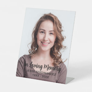 Aangepaste foto Persoonlijke Memorial Tribution Fu Reclamebord Met Voetstuk