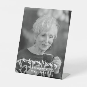 Aangepaste foto Persoonlijke Memorial Tribution Fu Reclamebord Met Voetstuk