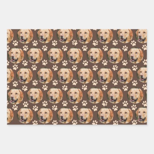 Aangepaste foto Pet Photo Pattern Dog Inpakpapier Vel (Voorkant)