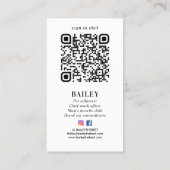 Aangepaste foto Pet Puppy Dog Social Media QR Code Visitekaartje (Achterkant)