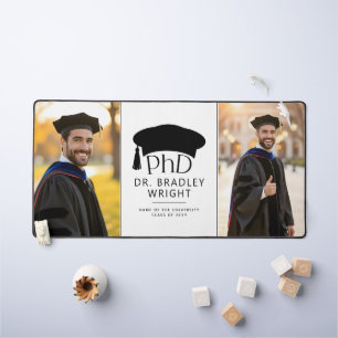 Aangepaste foto PhD hoed doctoraat afstuderen Bureaumat