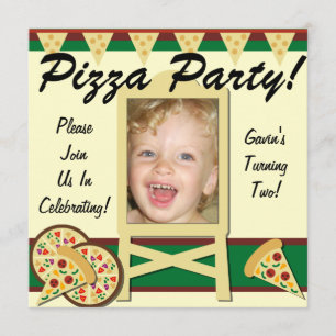 Aangepaste foto Pizza Party-uitnodigingen Kaart