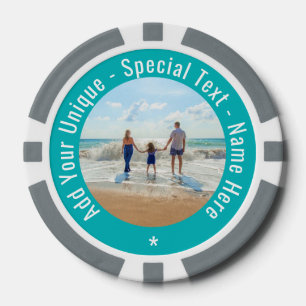 Aangepaste Foto Pokerfiches met Persoonlijke Tekst Poker Chips