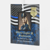Aangepaste foto Politieagent Rechtshandhaving Glas Ornament (Voorkant links)