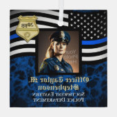 Aangepaste foto Politieagent Rechtshandhaving Glas Ornament (Achterkant)