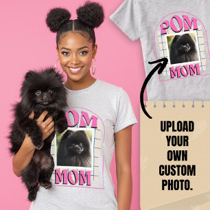 Aangepaste Foto Pom Dog Mom Shirt Pomeranian Owner