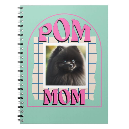 Aangepaste Foto Pom Dog Mom Shirt Pomeranian Owner Notitieboek (Voorkant)