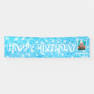 Aangepaste foto Pool verjaardagsfeest Pool water r Spandoek