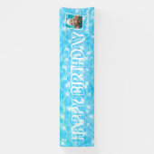 Aangepaste foto Pool verjaardagsfeest Pool water r Spandoek (Verticaal)