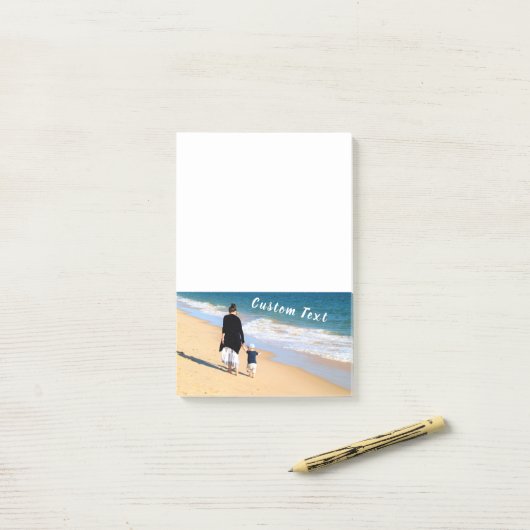 Aangepaste Foto Post-it® notes met Tekst (Op bureau)
